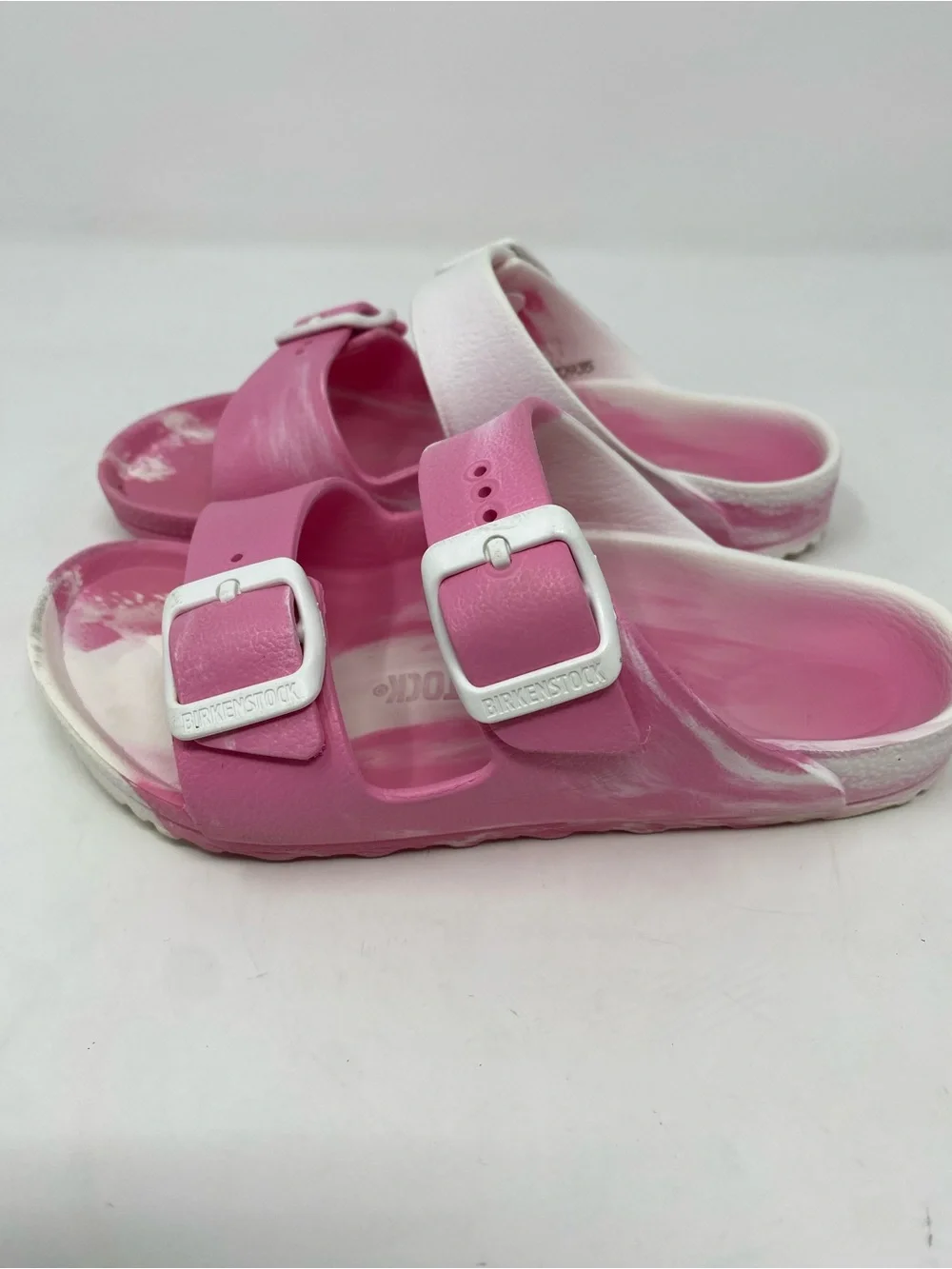 Birkenstock Kids Arizona EVA Sandals in Pink and White Tie-Dye